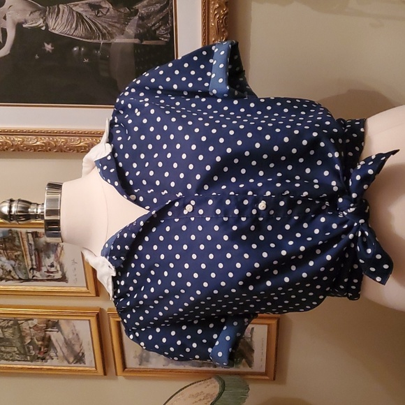 Vintage Tops - Vintage Polka Dot Blouse - Rockabilly - 50s - 60s